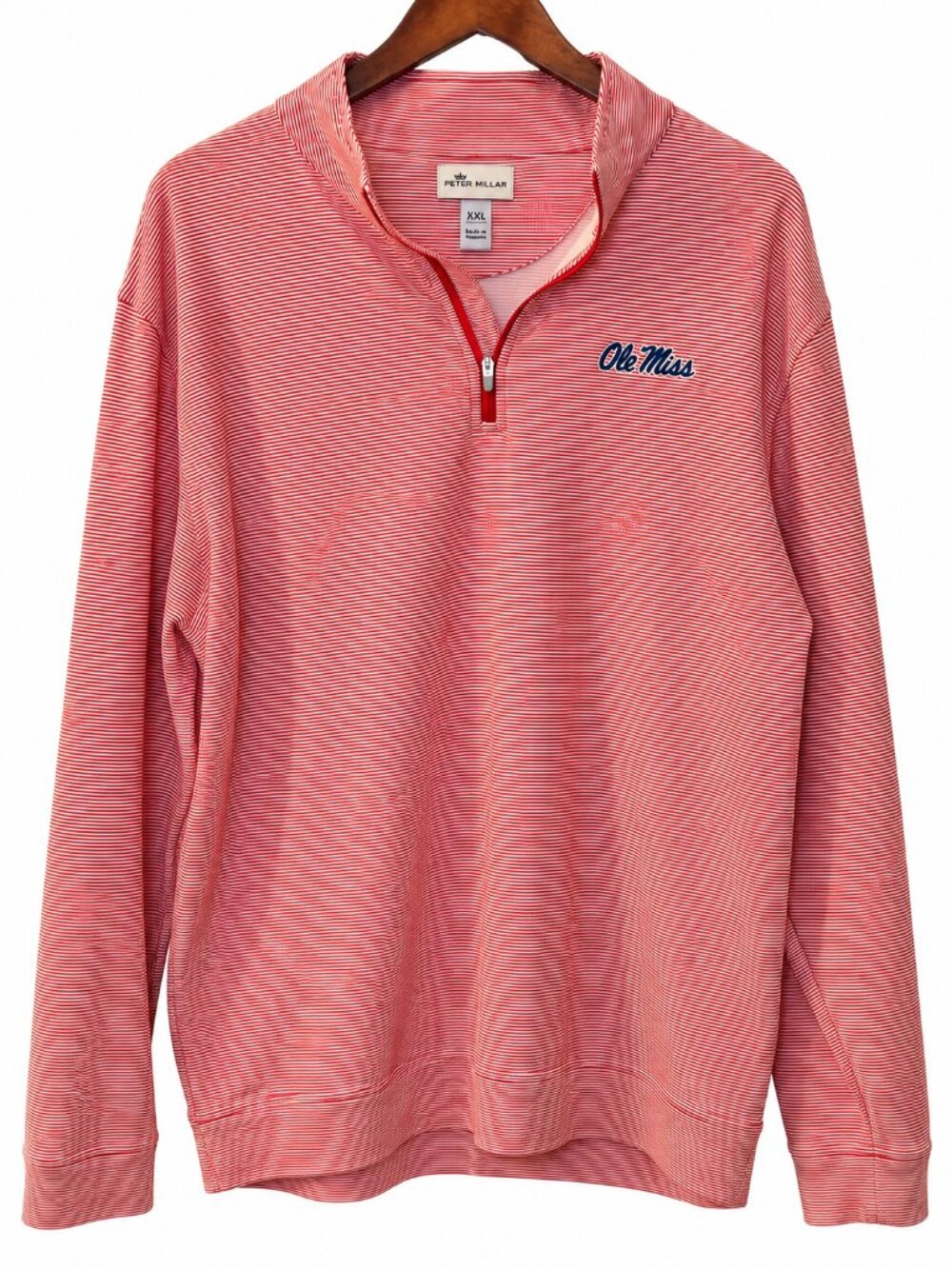 Peter Millar Ole Miss Rebels men’s quarter-zip performance pullover in size XXL.